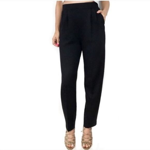 St. John Sanatana Knit Pleated Black Pants elastic waist pull on 10 wedding - Picture 1 of 11